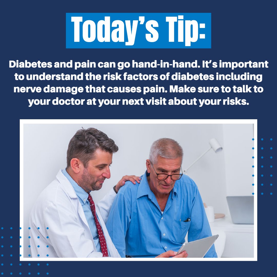 bamapain's tweet photo. We want to highlight the importance of understanding diabetic pain. Diabetes &amp; pain can go hand-in-hand. Make sure you talk to your doctor at your next visit about your risks. #bamapain #alabamapainphysicians #painrelief #birminghampainmanagement #diabetesalertday #painmanagement https://t.co/skgESXo0WR