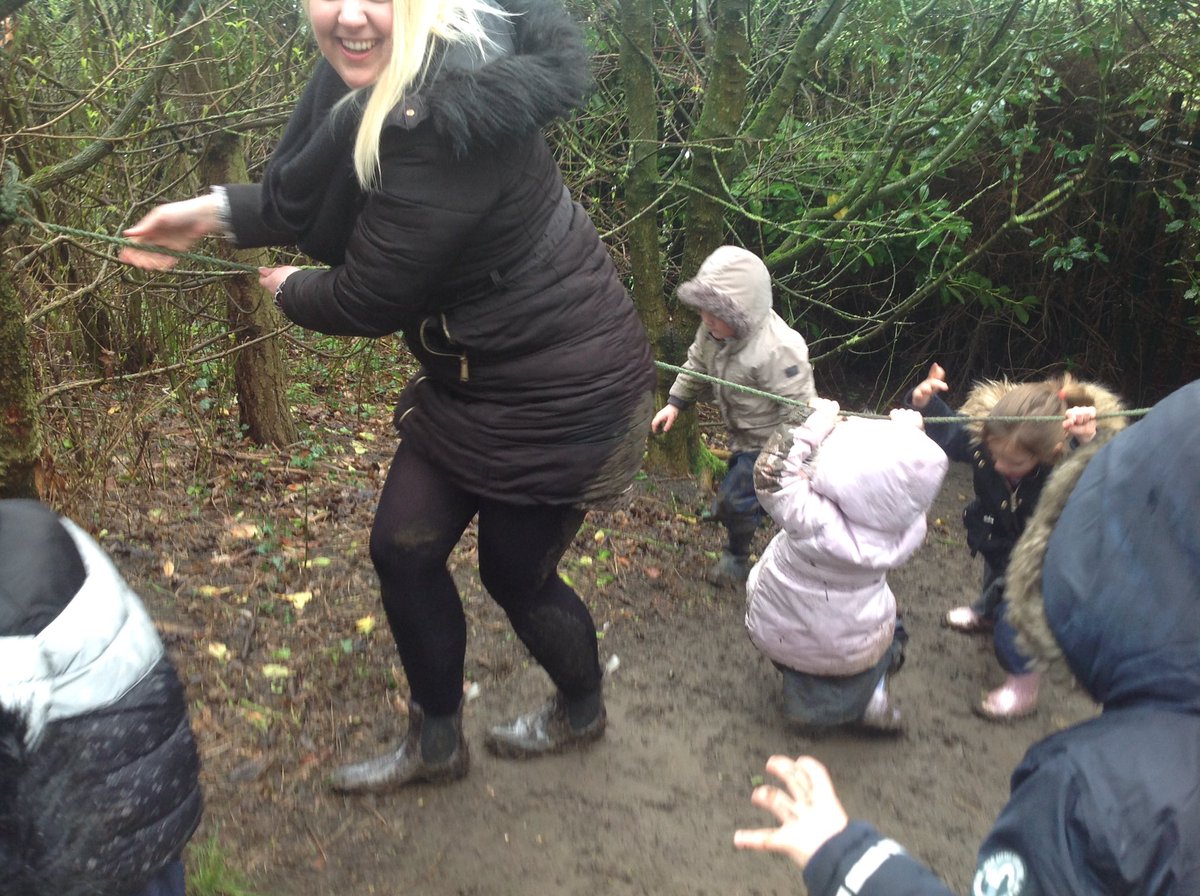 WMPrimaryF1's tweet photo. We had a very muddy wild walk today! The children loved it - even Miss Smith got muddy sliding down the slope! Unfortunately the children did get very muddy, so we really apologise for mud on your child's clothes - they did have fun! #verymuddy https://t.co/2f0S0yY8VA