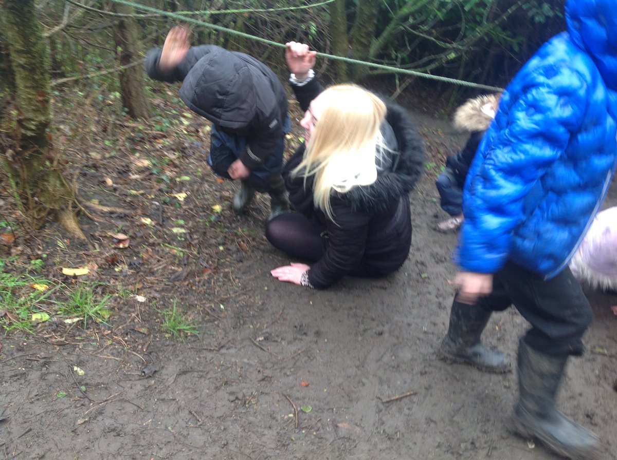 WMPrimaryF1's tweet photo. We had a very muddy wild walk today! The children loved it - even Miss Smith got muddy sliding down the slope! Unfortunately the children did get very muddy, so we really apologise for mud on your child's clothes - they did have fun! #verymuddy https://t.co/2f0S0yY8VA