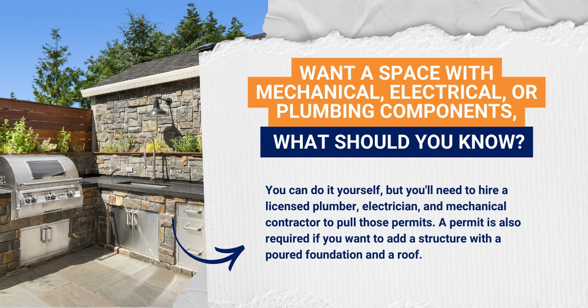 COHPermits's tweet image. Want to build a patio with an outdoor kitchen but aren&apos;t sure where to begin? Check out these helpful tips. You can also get more help from our Project Planner 👉 bit.ly/3Dik48F 
#TuesdayTip #SpringProject #OutdoorKitchen #patio #HouPermits