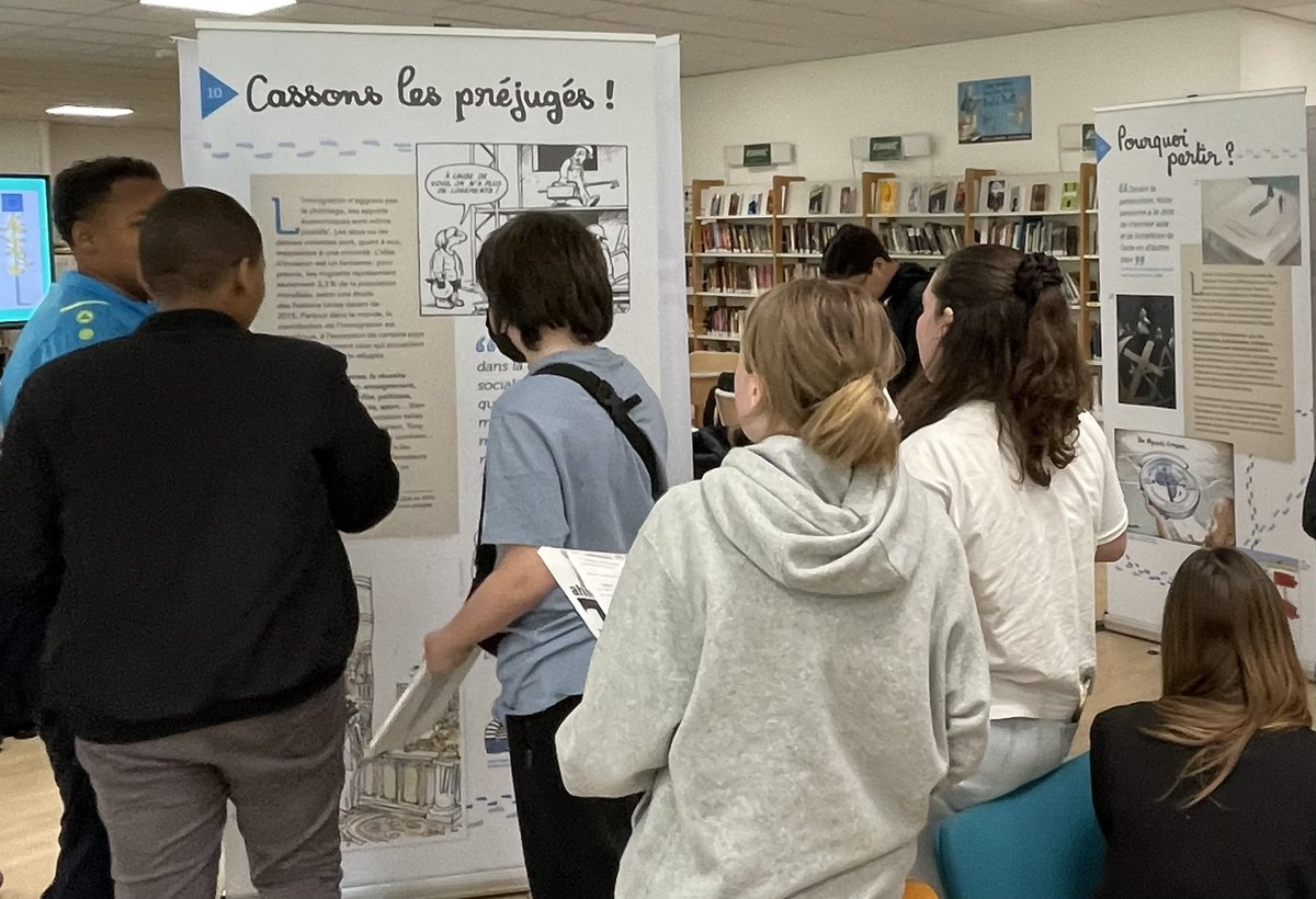 Semaine de la Presse : le CDI accueille l’exposition « Tous Migrants! » de <a href="/CartooningPeace/">Cartooning for Peace</a>. Des dessinateurs de presse du monde entier retracent le parcours difficile des migrants et dénoncent les préjugés dont ils sont victimes. #SPME2023 <a href="/clemi_nice/">CLEMI Nice</a> 
0061174u.esidoc.fr/site/tous-migr…