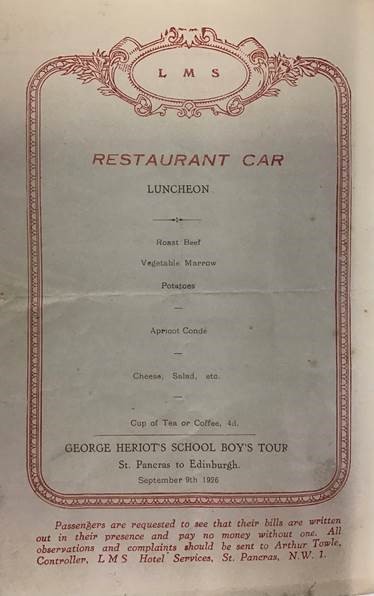 TheLibraryGHS's tweet image. 1926 Spanish tour for #ArchiveTravel today and the luncheon menu card for the LMS train journey from St. Pancreas back to Edinburgh.