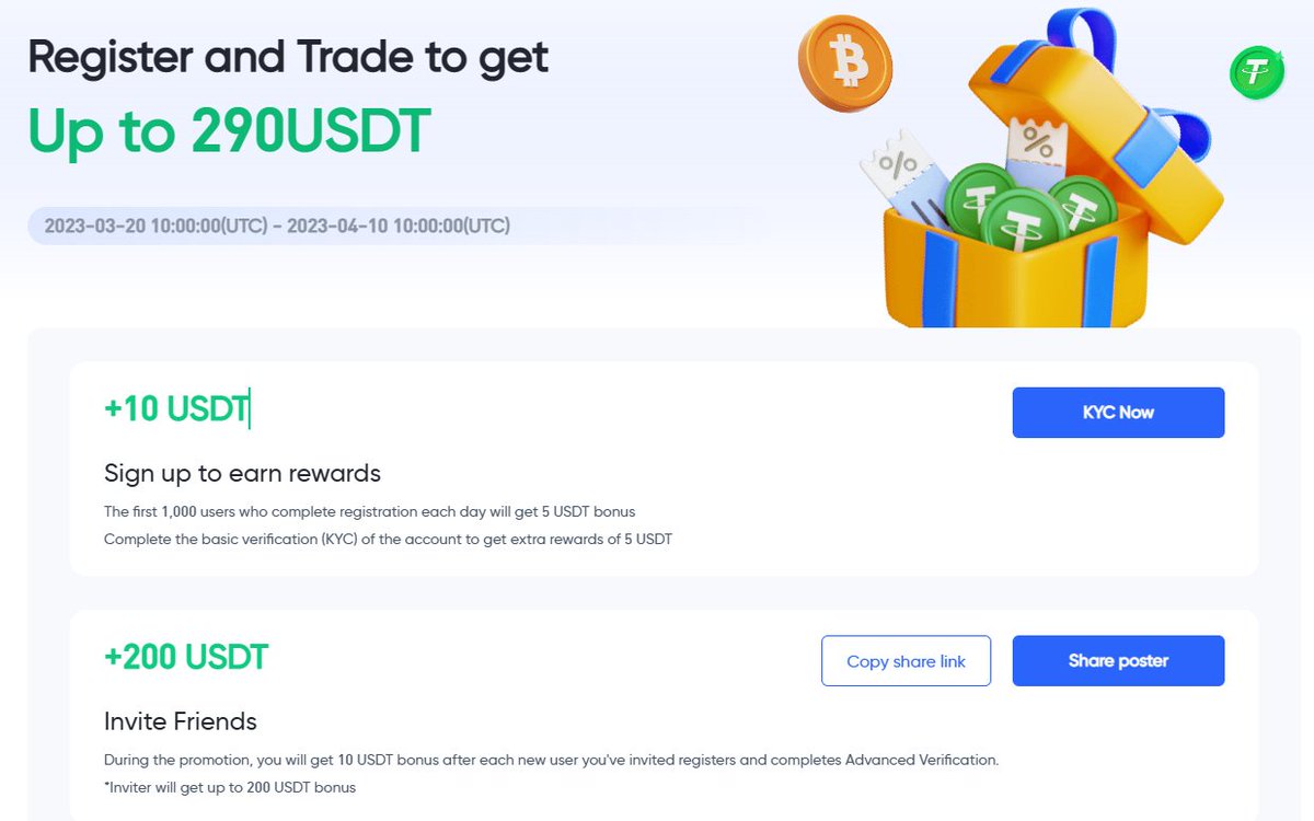 coinofcrypto's tweet photo. Tobbit Exchange: Get 10 USDT Signup Bonus 🔥
🎁 Reward: Up to 290USDT
App Link: https://t.co/vKUngNx1uu
Refer Code -> osevxk
➡️ Signup & Complete KYC
➡️ Invite To Share 200 USDT!
➡️ Complete Task - https://t.co/CS08xyYLAr
➡️ Get Reward
#Giveaway #CryptoExchange #Tobbit #USDT https://t.co/jGg0kXSA25