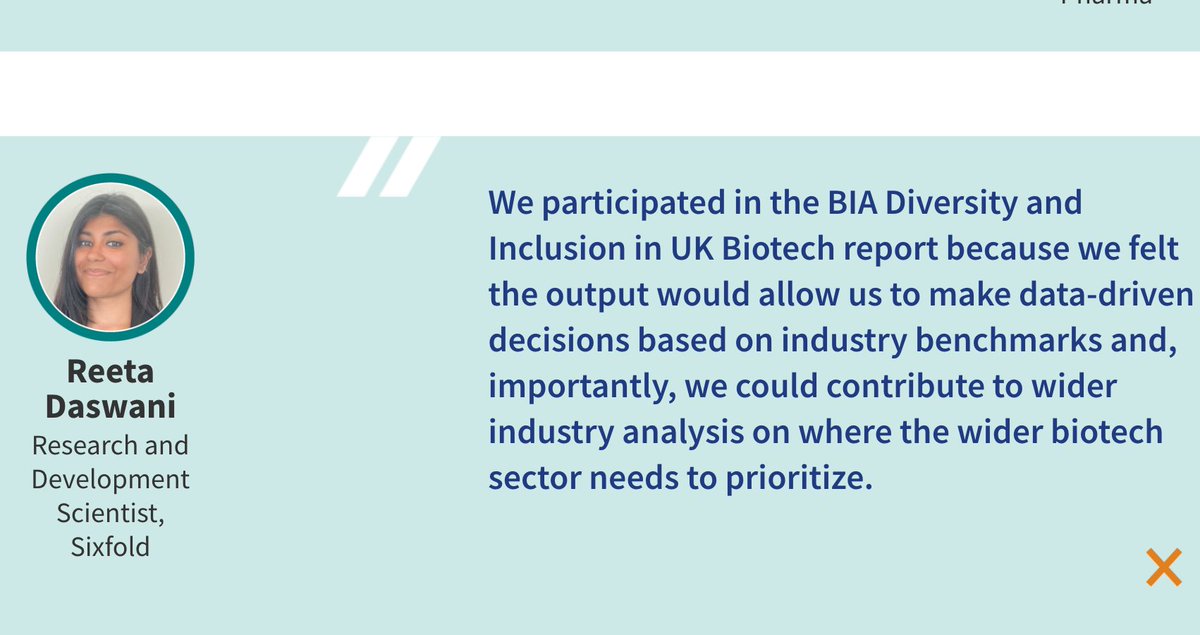 Hear from Reeta on what we're doing to bring #DiversityInBiotech at Sixfold, in a first of its kind analysis by the <a href="/BIA_UK/">BioIndustry Association (BIA)</a> 

Read more: diversityinbiotech.org