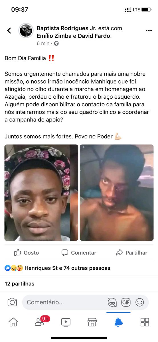 So far, we have heard the rumblings of unsilenced weapons that took the eyes off our brothers Inocencio and Marcos for demonstrating peacefully on March 18. #ONUMoz #Mozambique #RighToProtest #MozVoice <a href="/antonioguterres/">António Guterres</a>   <a href="/filipe_nyusi/">Eng. Filipe Nyusi</a>  <a href="/UN/">United Nations</a> <a href="/UNHumanRights/">UN Human Rights</a>  <a href="/EU_Commission/">European Commission</a>