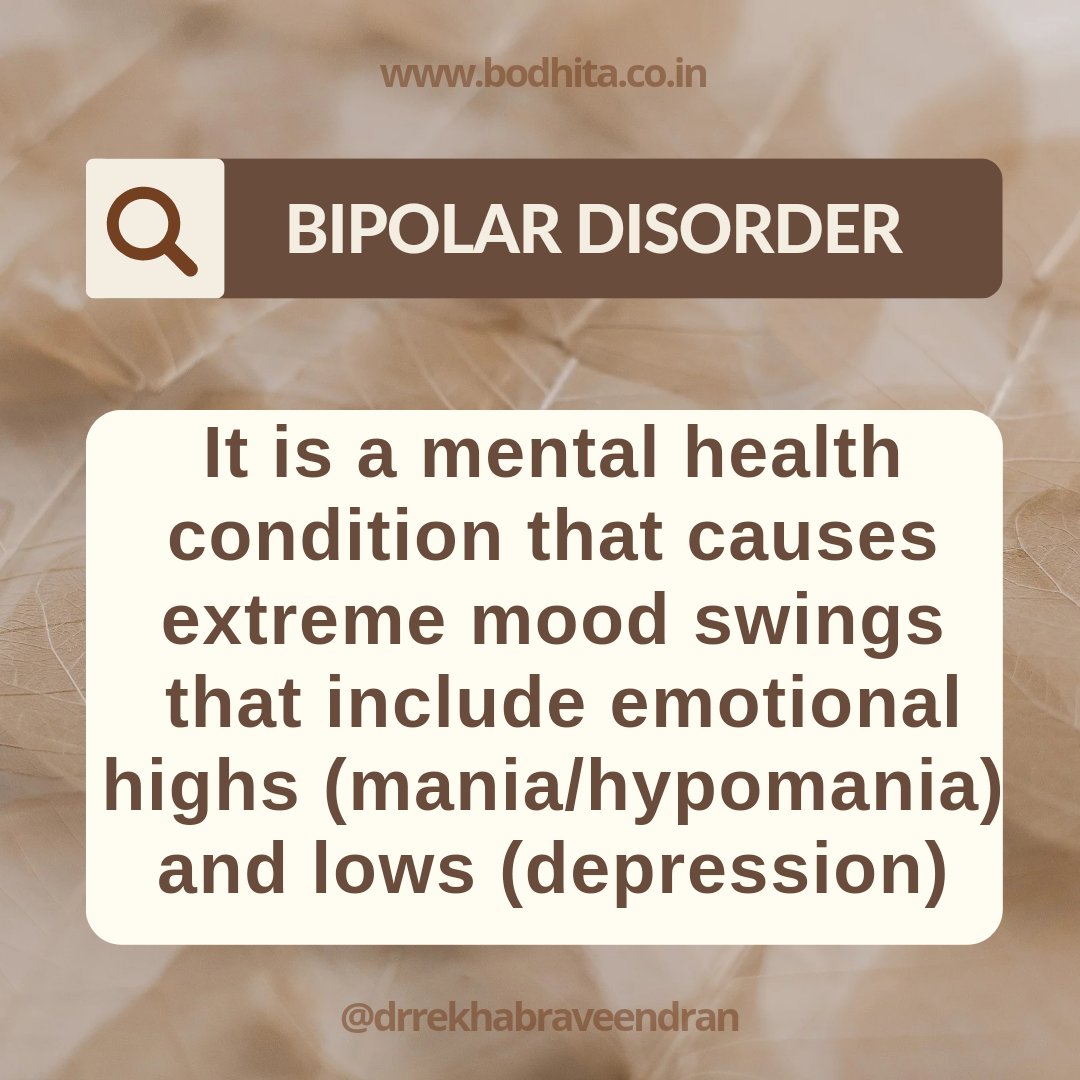 Spread Bipolar awareness

#bipolardisorderawareness
  #bpad #mentalhealthmatters  
 #bipolarday #healthymind   #bipolaraffectivedisorder #bipolar #drrekhabraveendran
#bodhitabrilliancehub #bodhitapsychologicalservices
