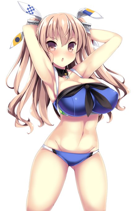 水着フレッチャー実装前に描いたのでとりあえずジョン子とおそろにした的なやつ 