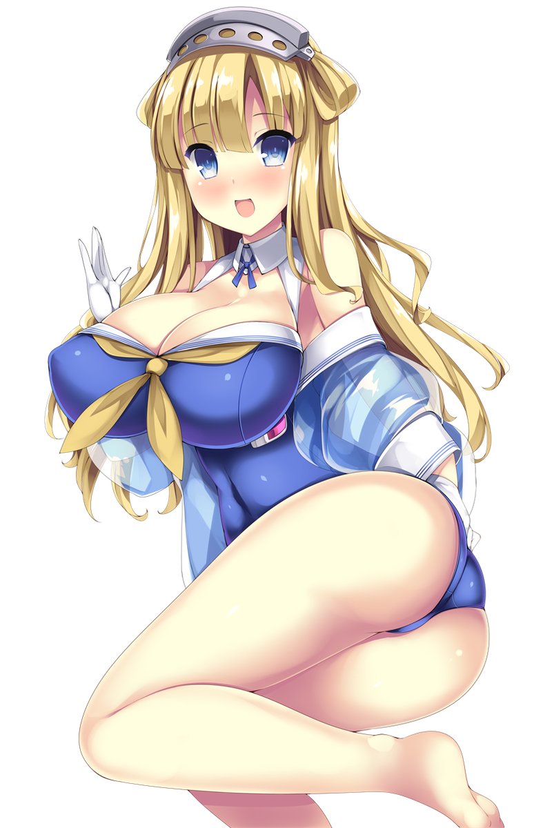 水着フレッチャー実装前に描いたのでとりあえずジョン子とおそろにした的なやつ 