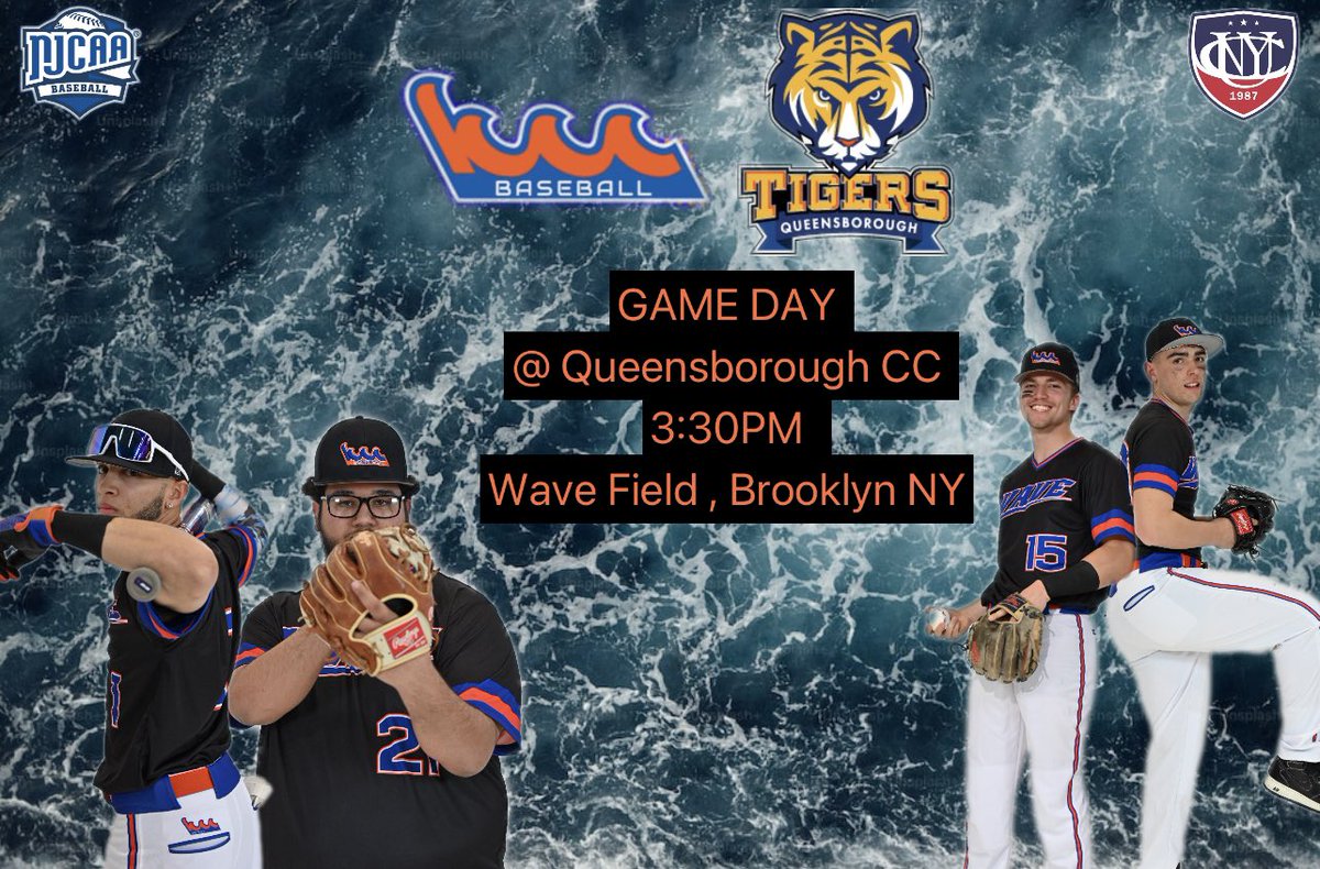 KCCWaveBaseball's tweet image. We look to make it 9 in a row today , when we open up our series with The QCC Tigers. Although we are the away team for this match up the game will take place at our field, 3:30 first pitch 🌊 #OneThought #WaveBaseball #njcaa #njcaabaseball #baseball #jucobaseball