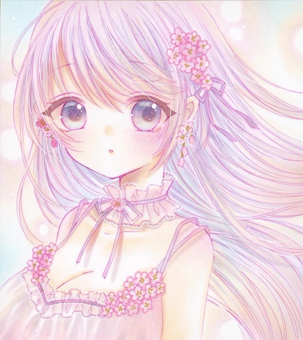 オリジナル 桜#コピック#イラスト 