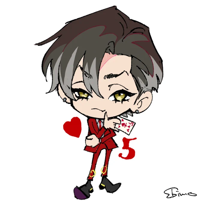 SDキャラの絵柄を研究してた時に描いた絵がありました#highcard #ハイカード 