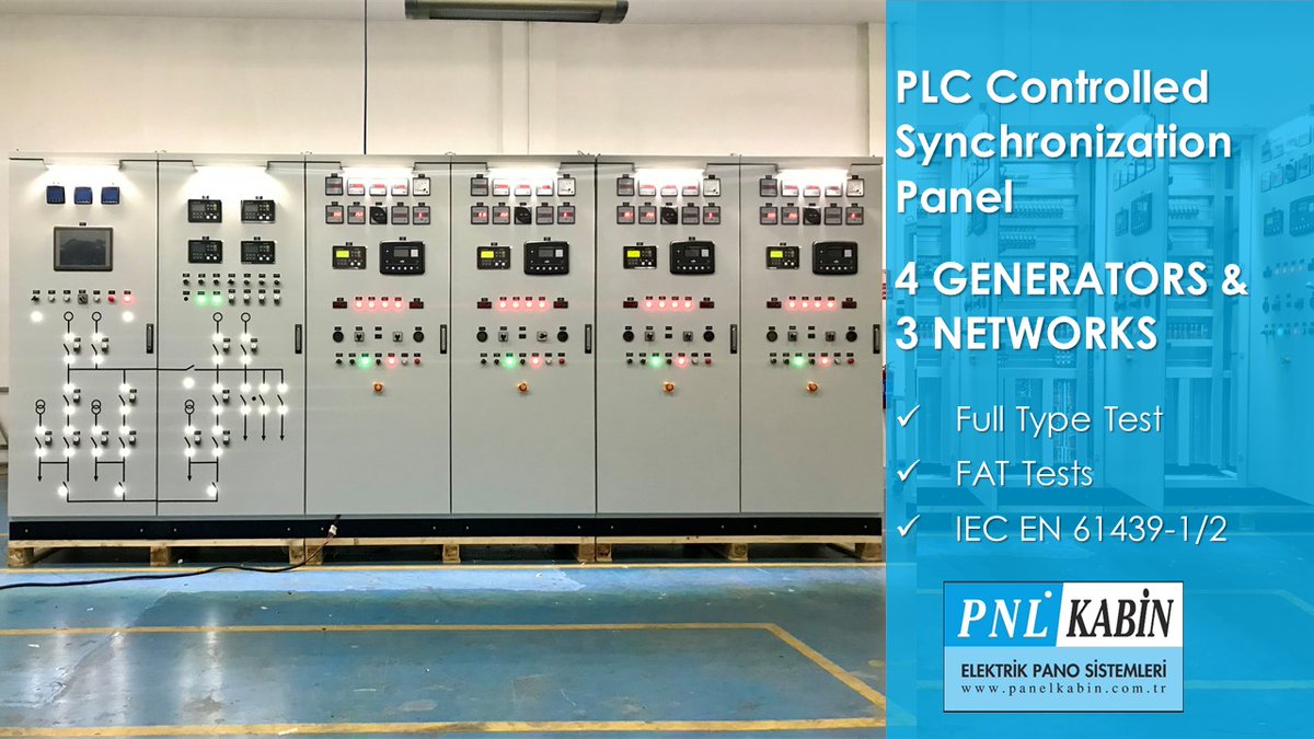 PANEL_KABiN's tweet image. 🔷 PLC Kontrollü Senkronizasyon - Çoklu Jeneratörlerin Çoklu Şebeke ile Paralel Çalışması  
🔷 PLC Controlled Synchronization - Multiple Generator Sets Paralleled with Multiple Mains
#Form4B #FullTypeTest #TSE #SeismicTest #ElectricalSwitchboards #ElectricalEnclosures #Siemens