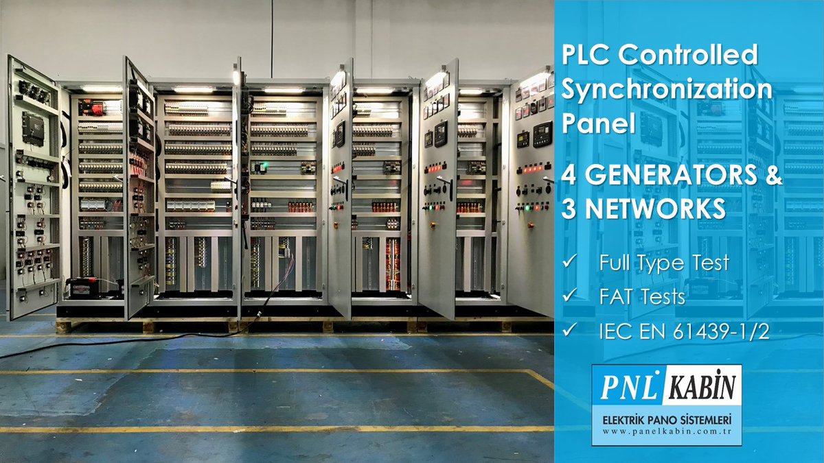 PANEL_KABiN's tweet image. 🔷 PLC Kontrollü Senkronizasyon - Çoklu Jeneratörlerin Çoklu Şebeke ile Paralel Çalışması  
🔷 PLC Controlled Synchronization - Multiple Generator Sets Paralleled with Multiple Mains
#Form4B #FullTypeTest #TSE #SeismicTest #ElectricalSwitchboards #ElectricalEnclosures #Siemens