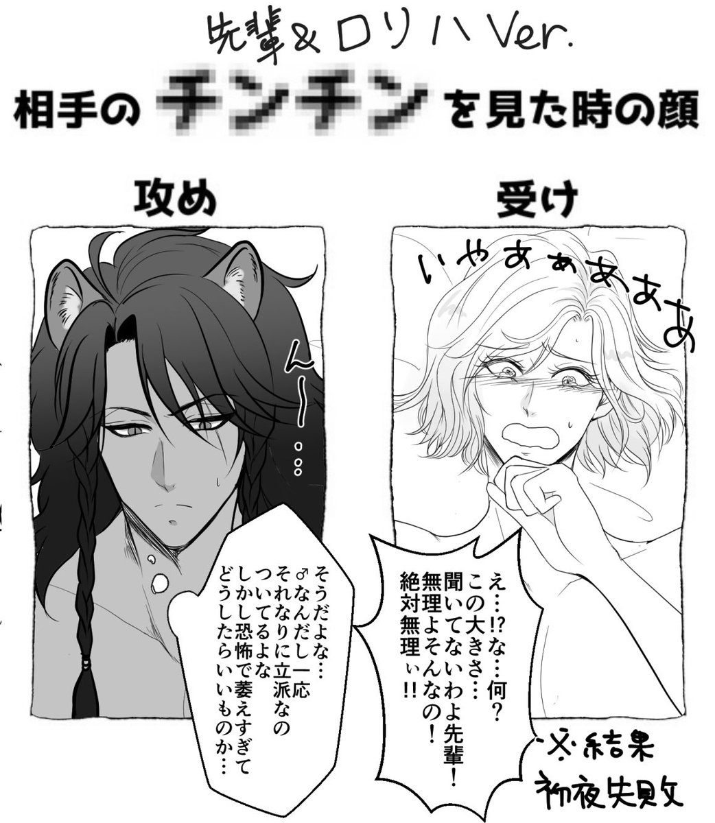 【🦁👑で相手のtnを見た時の顔】
テンプレお借りしました。
先輩とロリハver,
3年寮長ver,作りました。
一応センシティブにしてます…
あくまで私の想像なので…はい😂 