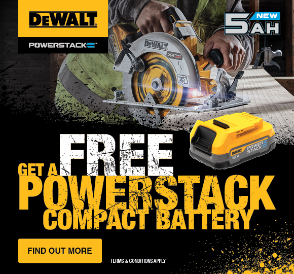 DM_Tools's tweet image. GET A FREE POWERSTACK COMPACT BATTERY!
When you buy any kitted 5AH #Dewaltuk #Powerstack product between 23rd March &amp;amp; 22nd June 2023 and register your purchase online by 6th July 2023. Buy here: bit.ly/3LTjJjp #carpenters #joiners #tradesmen #builders #freebattery