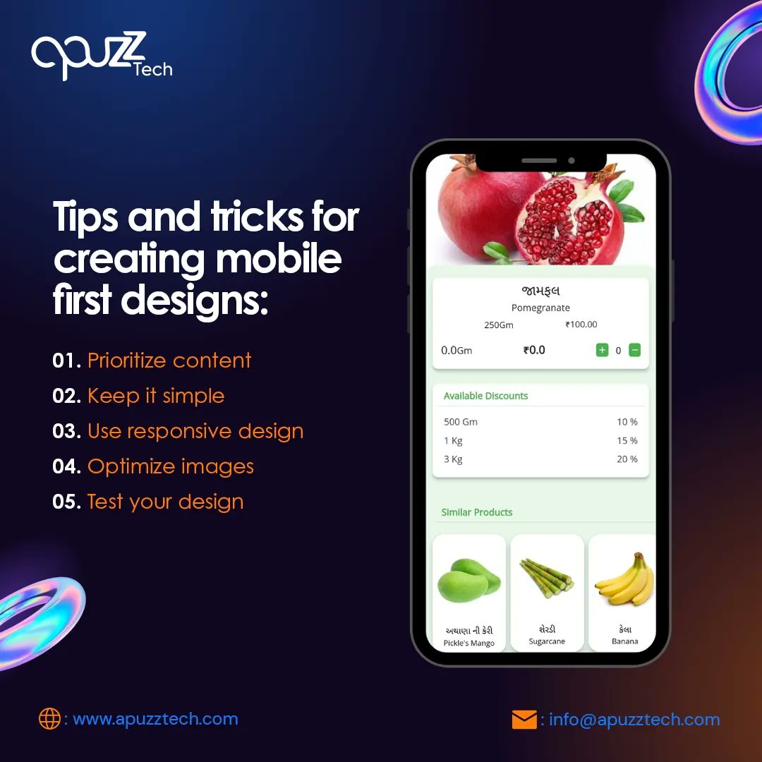 ApuzzTech's tweet image. Mobile-first design isn't just a trend—it's a necessity!

Here's the 𝐖𝐞𝐛 𝐃𝐞𝐬𝐢𝐠𝐧 𝐓𝐢𝐩 𝐨𝐟 𝐓𝐡𝐞 𝐖𝐞𝐞𝐤: Create mobile-first design for your website.

#MobileFirst #apuzztech #MobileFirstDesign #WebDesign #AppDesign #UserExperience #ResponsiveDesign #Accessibility