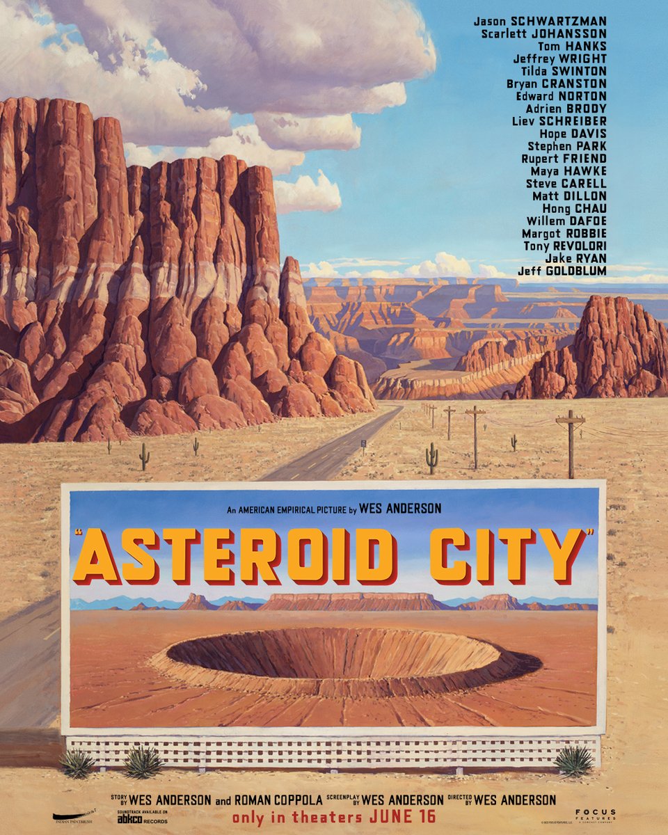 Our story begins in a fictional American desert town circa 1955. ASTEROID CITY trailer tomorrow.