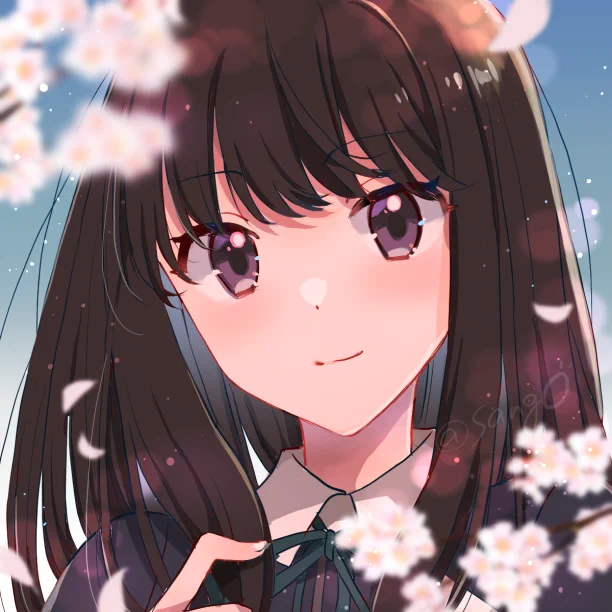 女の子と桜って好き。千束とたきな。 #リコリコ 