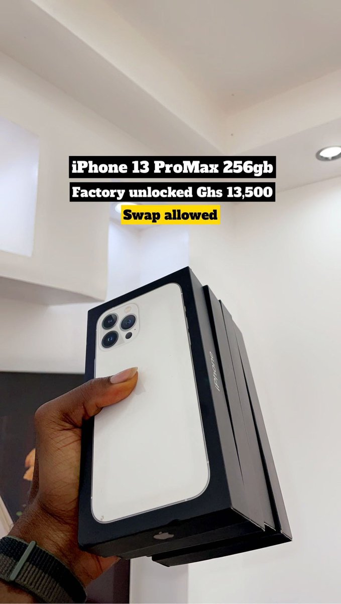 shopapplegh's tweet photo. Good morning 🌞 
We have iPhone 13 ProMax and iPhone 14 ProMax (E-sim) available. Text us if interested. 
NB: swap is an option now. Let’s change our old devices shall we? 😉 https://t.co/nEpGYlVPWK
