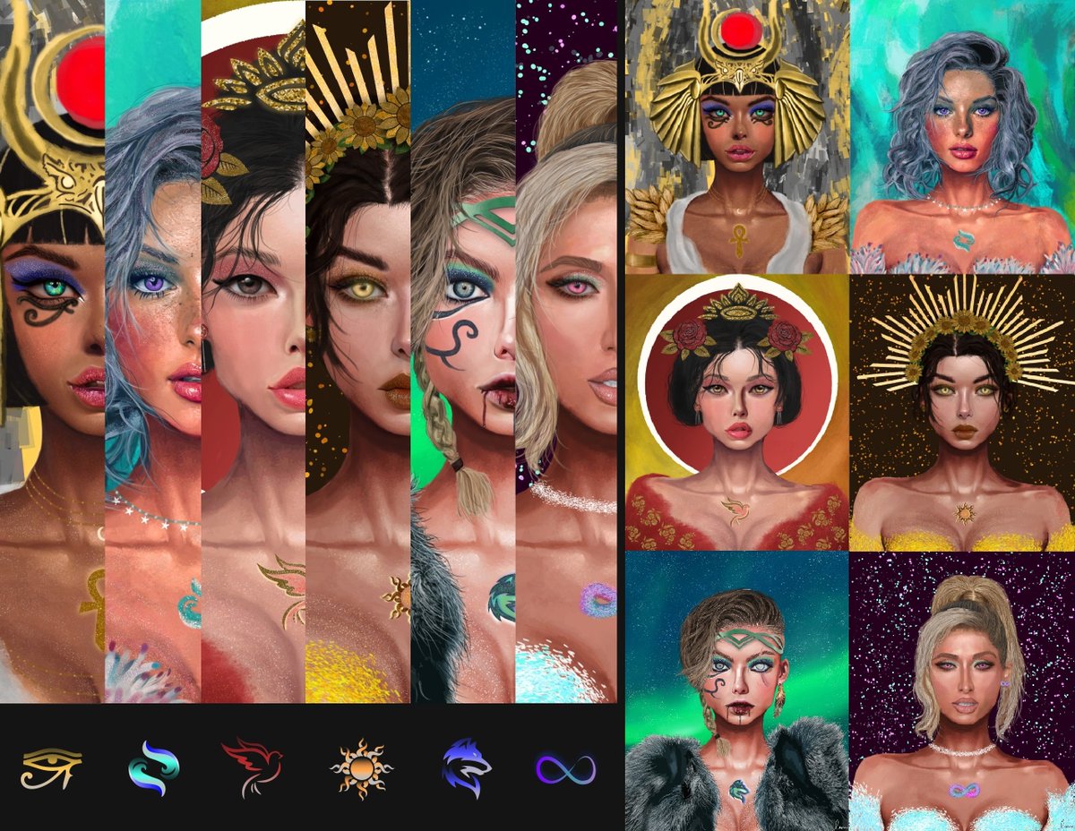 iamiladg's tweet photo. GM GM #NFTCommunity 😊🌺✨

-Limitless Beauty 𓂀 ≋🕊☀🐺♾

1x1 #NFT Art collection of my Paintings on #ETH. (Mythology Goddesses) 

Available on my @Rarible Community Marketplace

Floor: 0.1 $ETH

Threads🧵...(Details, WIP &amp; Links) https://t.co/45wWkTKYF8