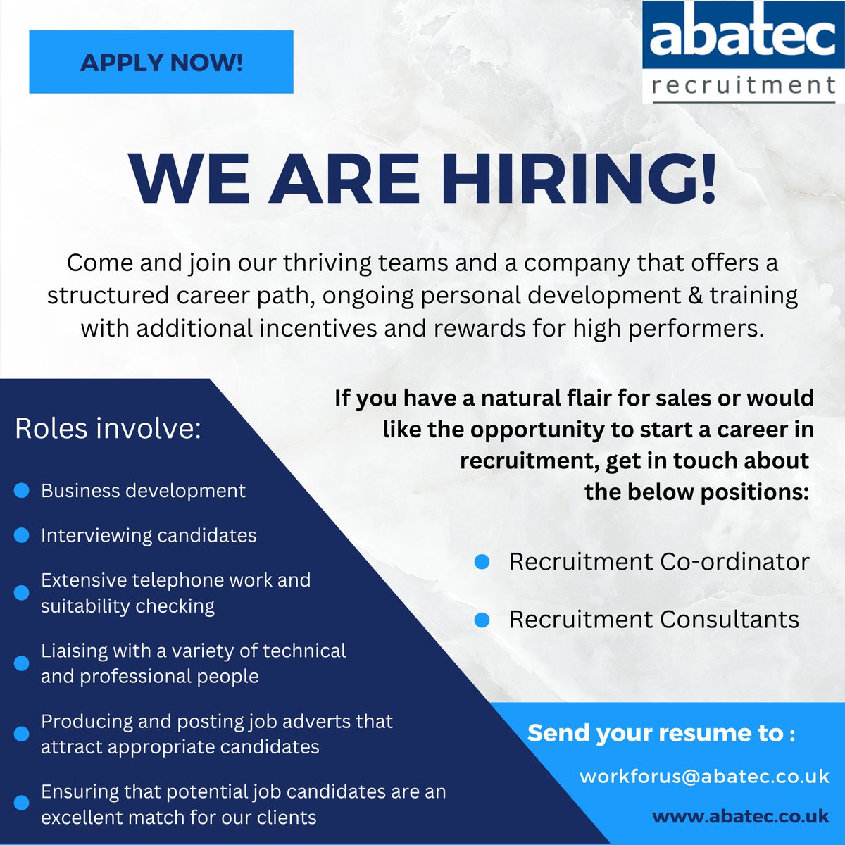 Are you looking for a new challenge, look no further!

#hiringnow #recruitmentjobs #recruitmentcareers