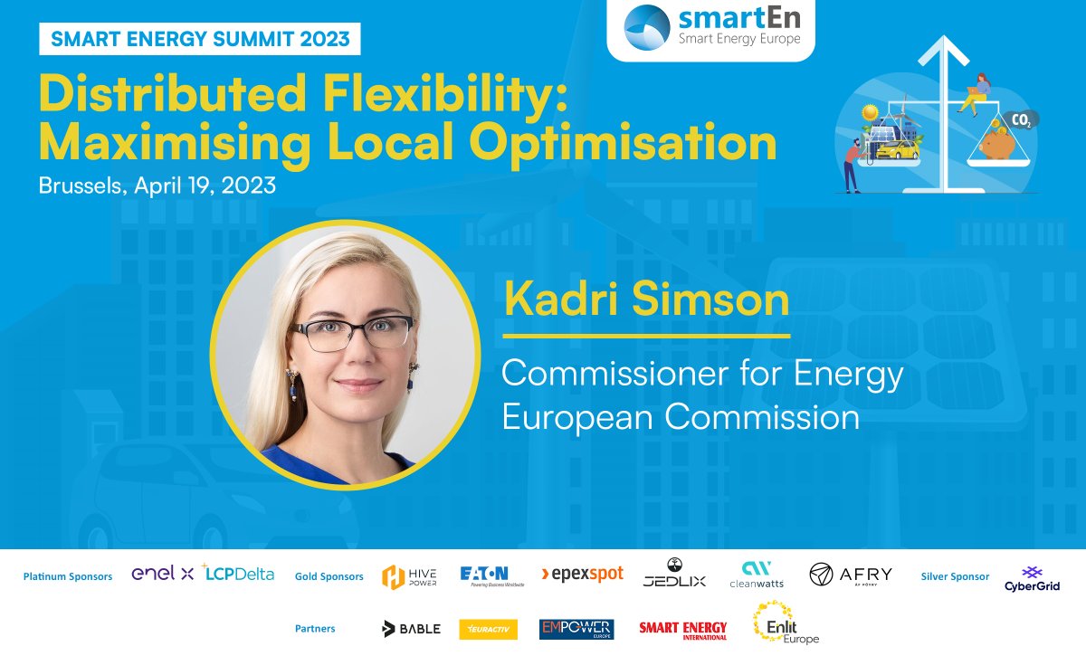 smartEnEU's tweet image. 📣🇪🇺 We are honored to announce Commissioner @KadriSimson as the opening keynote speaker for our #SmartEnergySummit2023, addressing the revision of the #ElectricityMarketDesign as a new enabling framework for #flexible consumers &amp;amp; local #innovation!

🎫 bit.ly/3jiXWG0
