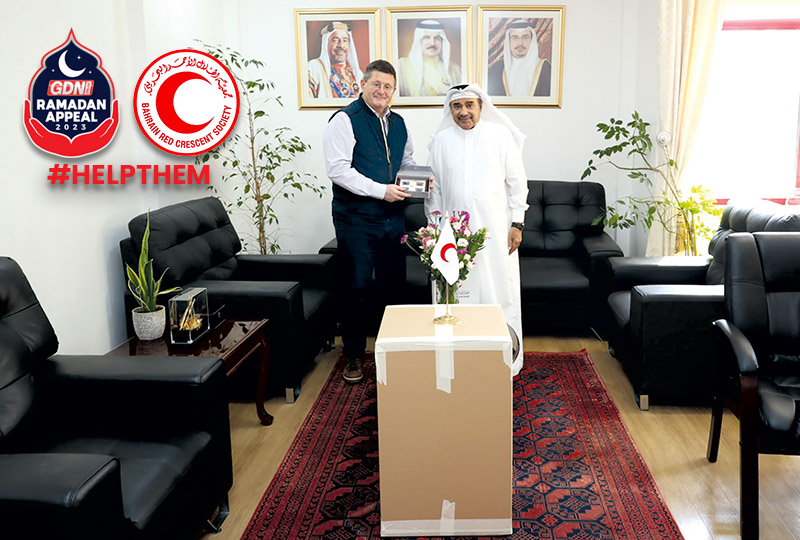 RCSBahrain's tweet image. GDN Media’s #HelpThem Ramadan community campaign, in partnership with Bahrain Red Crescent Society (BRCS) has received a diplomatic boost.
British Ambassador Roddy Drummond called into the BRCS HQ in Hoora yesterday to deliver his support to the victims of the recent earthquakes