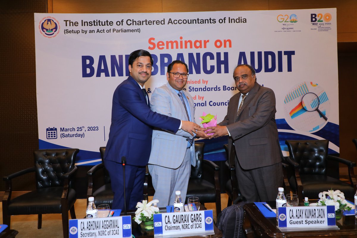 vkguptaca's tweet photo. Seminar on Bank Audit organized by AASB of ICAI and hosted by NIRC of ICAI at Hotel Le Meridian, New Delhi https://t.co/aeez40q4Br