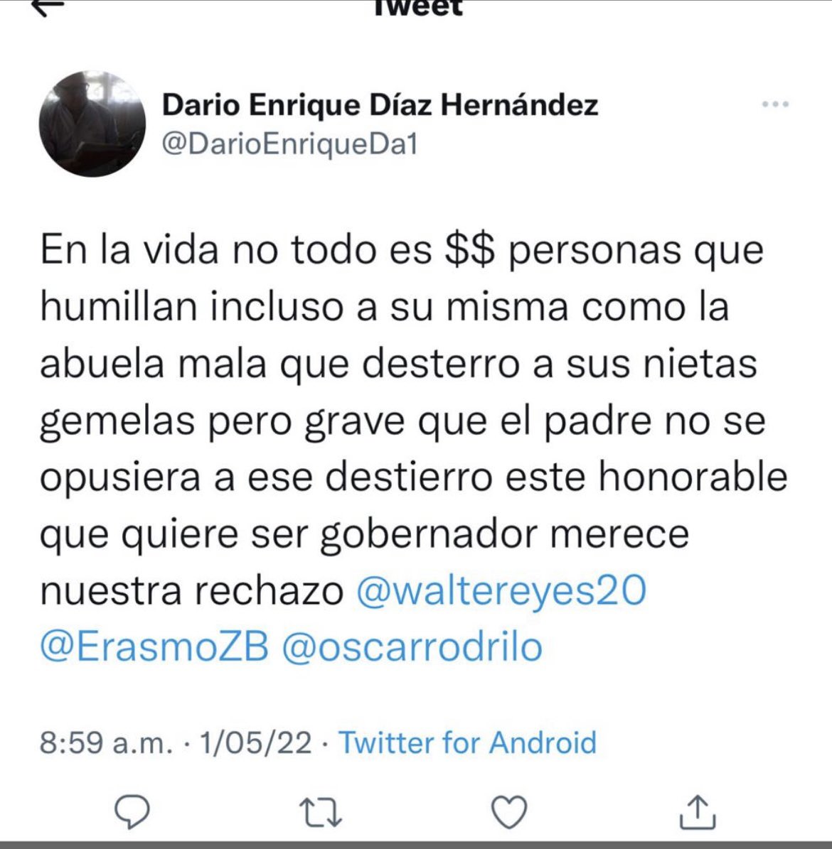 CristyRinconHar's tweet photo. LO ESCRITO…ESCRITO QUEDA, XQ EL VIVIDOR DEL #DARIODIAZ NO HA HABLADO MÁS DEL EXCONGRESISTAS Y FUTURO DIPUTADO #ERASM@ZULETA, O COMO DICE @FicoGutierrez PLATA ES PLATA 💲EL Q ENTENDIO, ENTENDIÓ
PERO NO HAY DERECHO Q UN PADRE NIEGUE A SUS HIJAS COMO LO HACE -#ERASM@ZULETA #QHORROR https://t.co/LXlepz0OtL