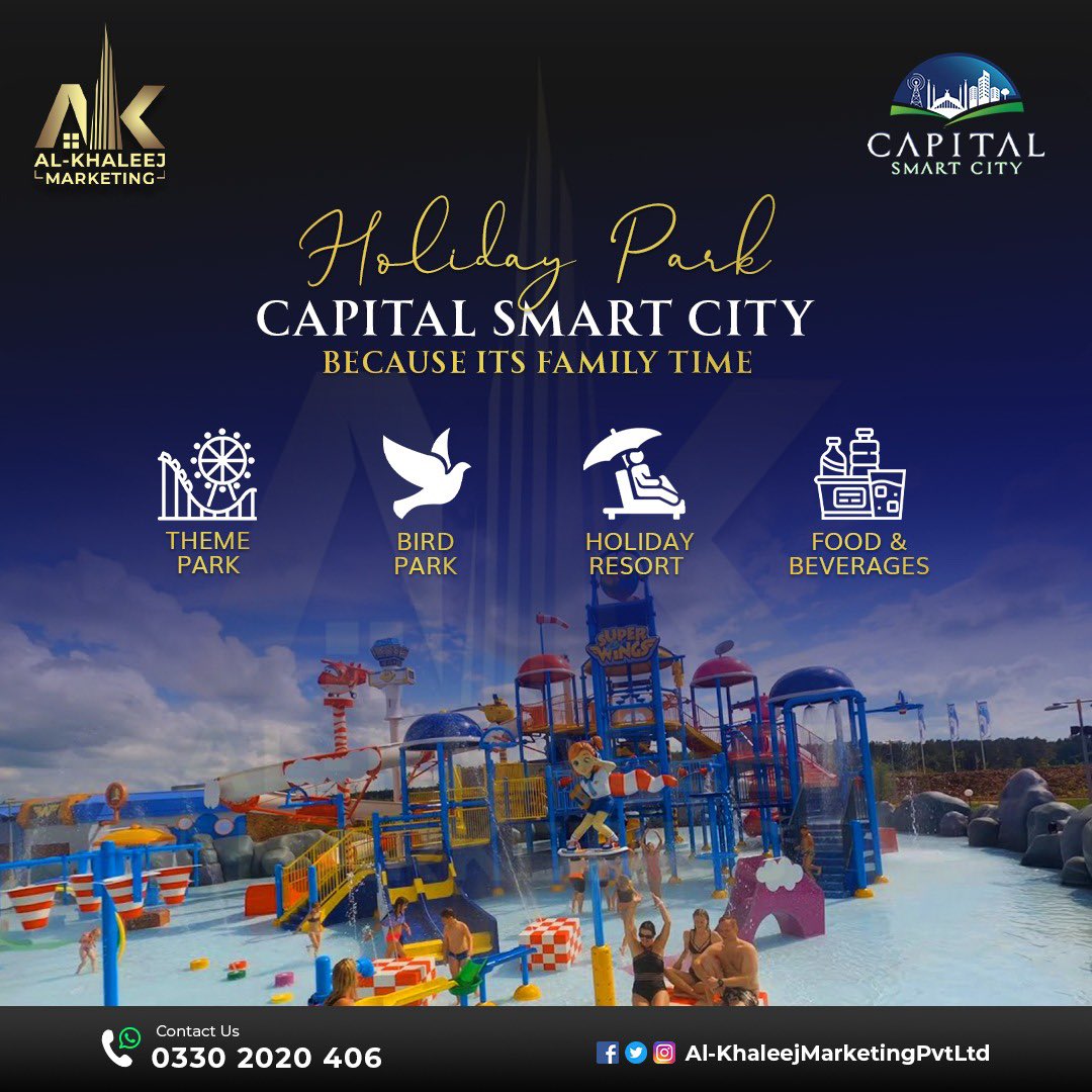 Capital smart City The features for living and investment are unique and luxurious. 
For further details contact Al Khaleej Marketing.

#AlKhaleejMarketing #CapitalSmartCity #SmartAmenities #CapitalSmartCityFeatures #M2motorway #Investment #NOCApprovedSociety #BestHousingScheme