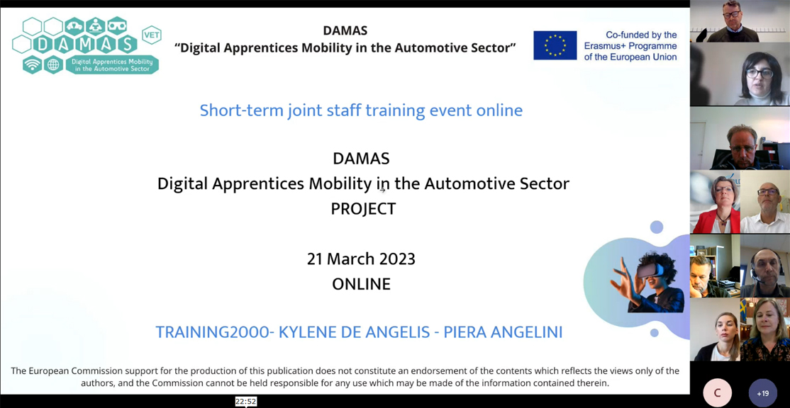 DamasGermany's tweet photo. 21. März: Online LTTA-Meeting DAMAS Projekt. 25 Teilnehmende werden das Programm bis zur Feedbackrunde 20. April absolvieren. #DAMAS #DAMASproject #europeanproject #ERASMUS #mobility #automotivesector #digitalization #international #vet #vocationaleducationaltraining #education https://t.co/nmx3zx3T23
