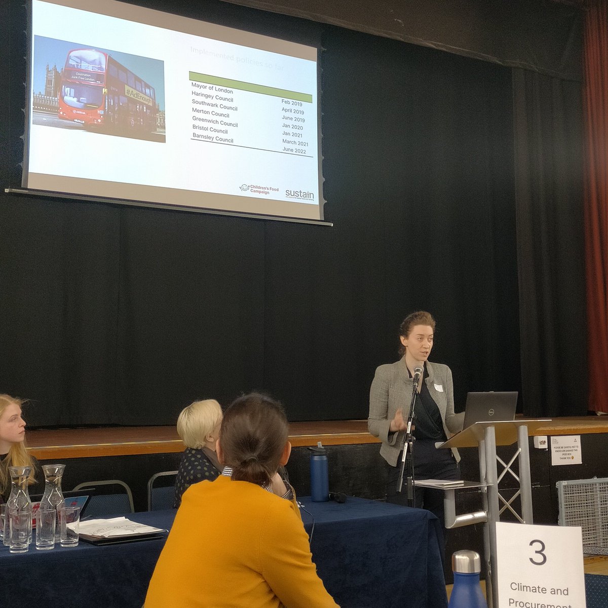 Great to hear borough best practice from 
@VickyteVelde <a href="/wfcouncil/">Waltham Forest Council</a>, 
<a href="/aicha_less/">Councillor Aicha Less</a> <a href="/CityWestminster/">Westminster City Council</a>,
Hecate Papadaki <a href="/Manor_Gardens/">Manor Gardens</a> <a href="/IslingtonFoodP/">Islington Food Partnership</a> <a href="/IslingtonBC/">Islington Council</a>, 
&amp; Fran Bernhardt of <a href="/UKSustain/">Sustain</a> (on behalf of all boroughs smashing it with junk food ad bans). #GoodFoodForAllLondoners
