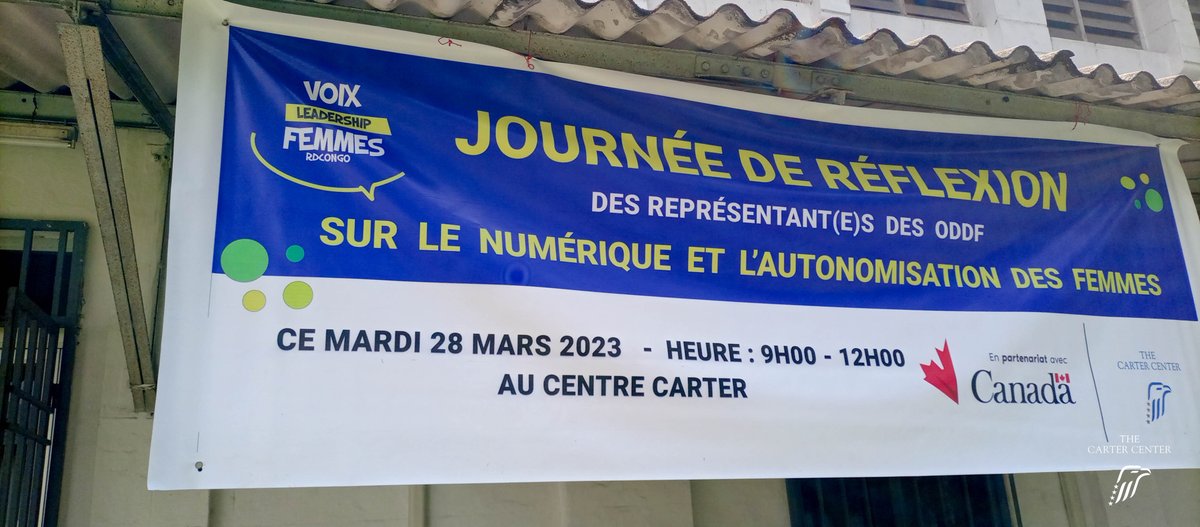 VlfCongo's tweet photo. #HappeningNow
🔴Clôture mois de la #Femme : plus d’une vingtaine de femmes rurales venues des ODDF échangent sur le #Numérique et l'Autonomisation de la femme Avec l’appui de @DevCanada  Facilitateurs : Mr Isaac Katumbayi du @CarterCenter  &amp; @chadrackitsia de @BilangaApp https://t.co/2BAoo8na8S