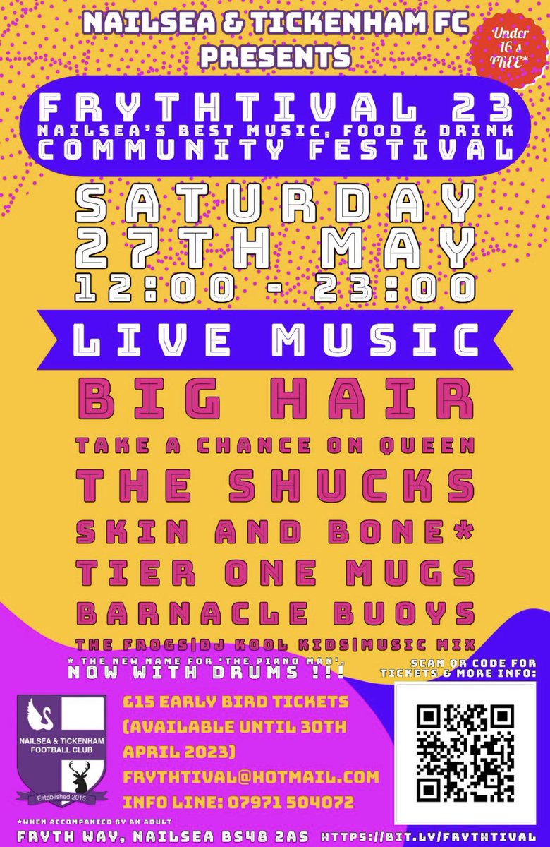 NandTFC's tweet photo. Tickets selling fast so don’t miss out on 2023’s brilliant line up of acts!

Great day for the whole family! New Kids entertainment with DJ Kool Kids, Plenty of new food options from Hog Roast to Pizza’s, plus our popular Gin Bar returns!

Secure Tickets https://t.co/d38xviCFXc https://t.co/6BpW0lmdMU