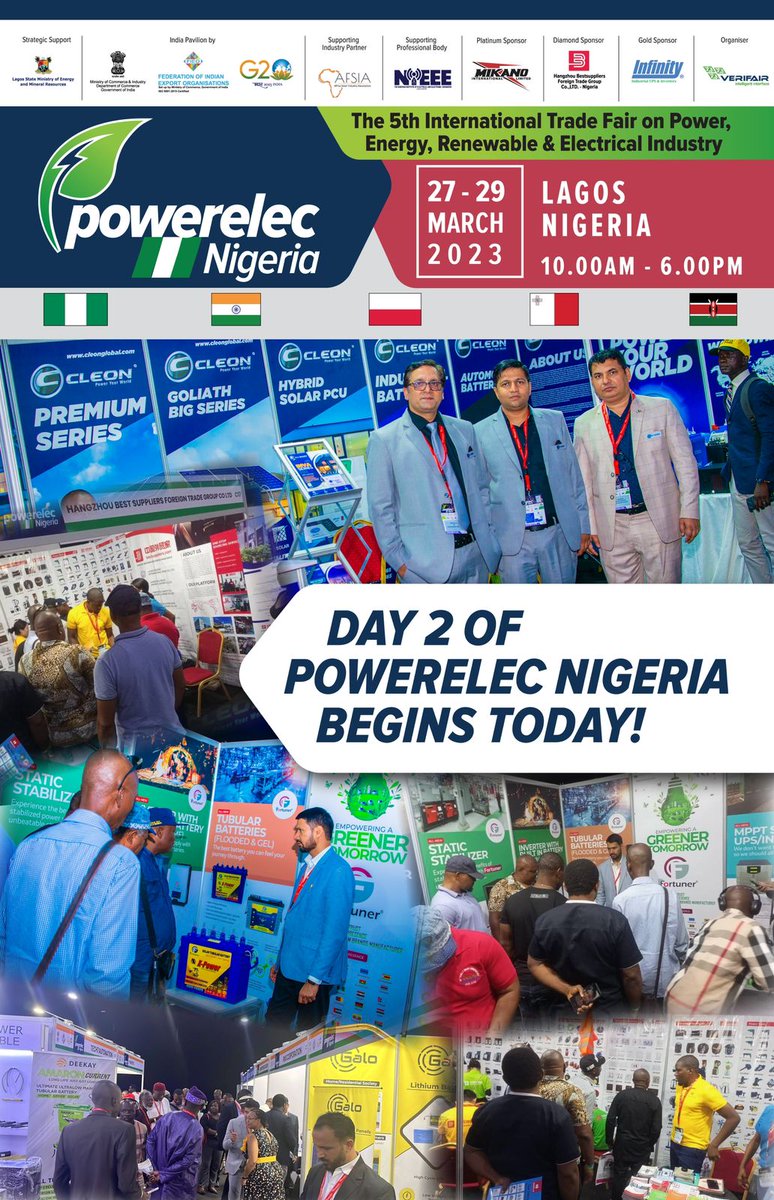 beebeejump's tweet photo. Day 2 POWERELEC NIGERIA 2023...
Visit our stand at B27 at Balmoral Convention Centre inside Federal Palace Hotel VI.
We're waiting to receive you and partner with you.
#Powerelec #Powerelec2023 #beebeejump #solarenergy https://t.co/ysyQCcuUJp