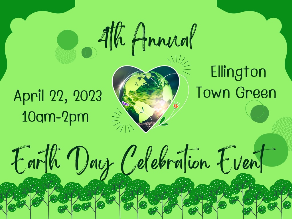 Save the date!

Earth Day is BACK in 2023! The Town of Ellington is pleased to be able to provide another opportunity for residents and members of the local community to come out for a free, fun-filled day of entertainment, refreshments, games and activities, and learning!