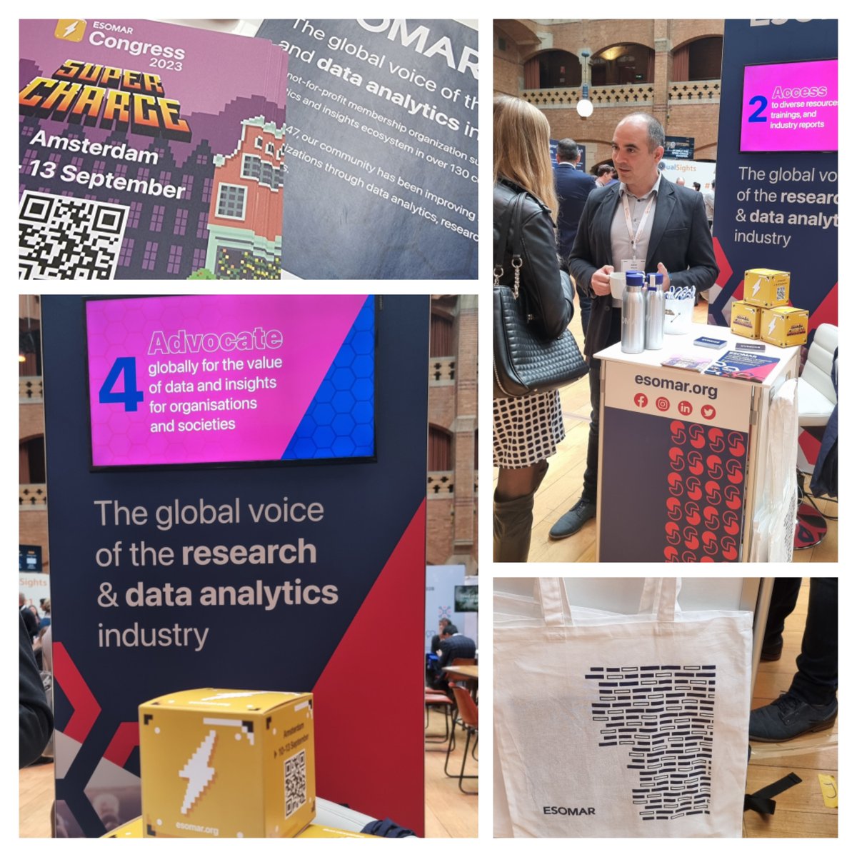 ESOMAR's tweet photo. Getting nice traffic - but still waiting for you! Come to see us and get more information about ESOMAR and how membership can benefit you and your organisation. #iiex2023 #iiexeurope #esomar #membership https://t.co/7SF42fLcFx