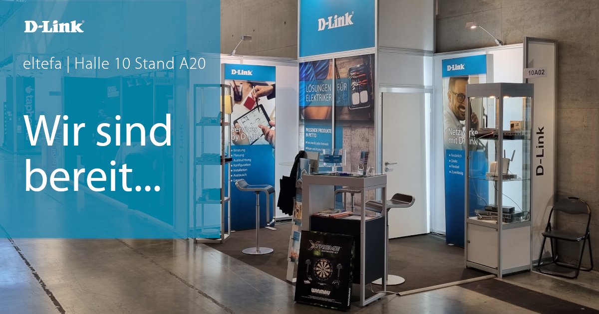 Dlink_GmbH's tweet photo. Fachmesse für das E-Handwerk | Lass dich auf der #eltefa in Stuttgart rund um Themen wie Switching, #WLAN oder das D-Link Service Portfolio beraten und sammle im Gespräch mit unseren Kollegen neue Impulse. Wir freuen uns auf deinen Besuch 👉 https://t.co/8D8bLRunrC https://t.co/HibdNmCPCw