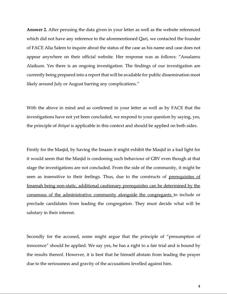 aasifbulbulia's tweet photo. @philyptian @OfWaqf The fatwa that was passed by Mufti Sayed Haroon al-Azhari, the Head of the Cape Town Ulama Board, dealt decisively with each of the three questions, taking both the context of questioning and the nature of the investigation into consideration. https://t.co/KnIR6qGII7