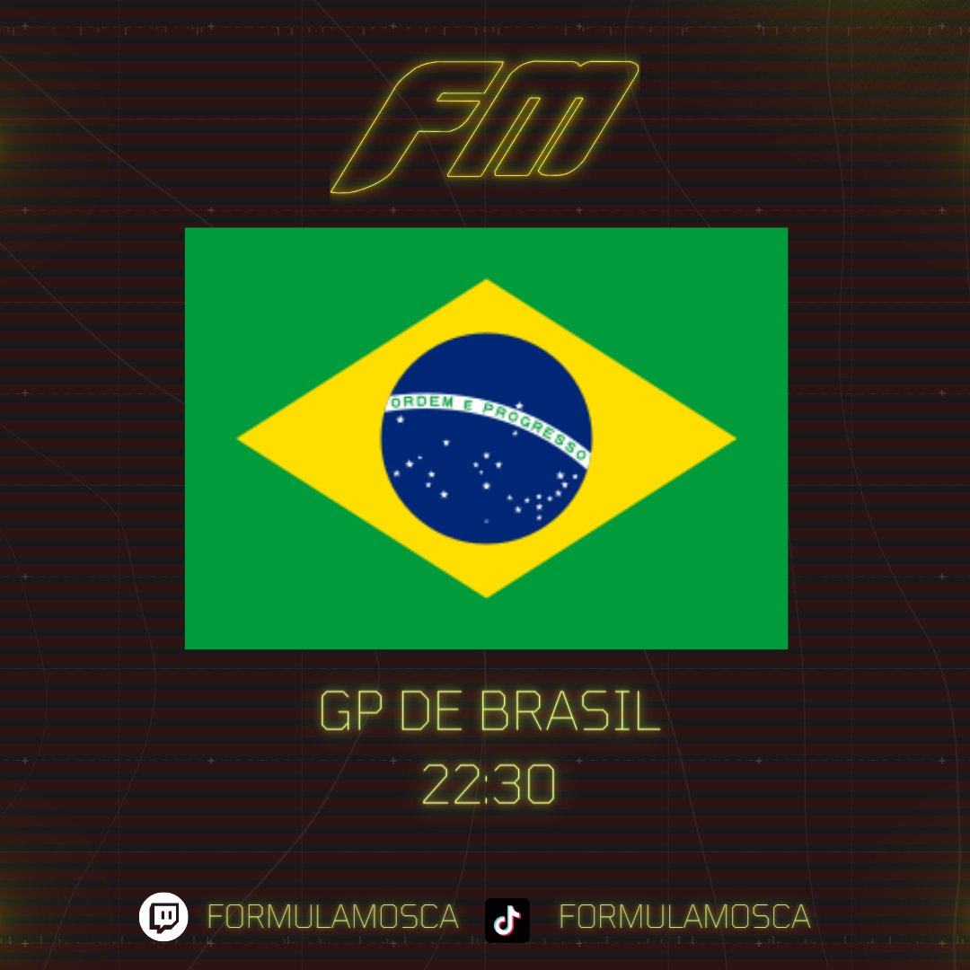 FormulaMosca's tweet photo. #FM I DIV 3 GRAN PREMIO BRASIL🇧🇷#10
📸Ya estamos en directo con la última carrera de la temporada.
Muchas cosas en juego... entren!!!
https://t.co/lsu4BaGW0Q
https://t.co/lsu4BaGW0Q
https://t.co/lsu4BaGW0Q
#FMT5 https://t.co/85PWe6UbeO