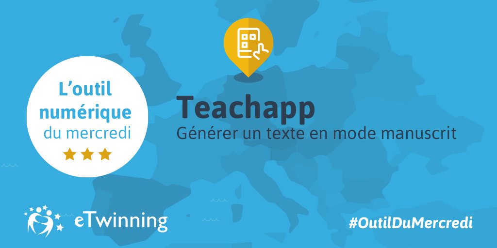 eTwinningFrance's tweet photo. [#OutilDuMercredi]
➡️ Découvrez #Teachapp (https://t.co/CZbPozVglu) et plus particulièrement le générateur de graphisme qui va vous permettre de générer un texte en mode écriture manuelle ! #EdChat #EdTech #EduTech #Education #Educhat #Teacher #profs #edapp #Tice https://t.co/UEFygRPJXf