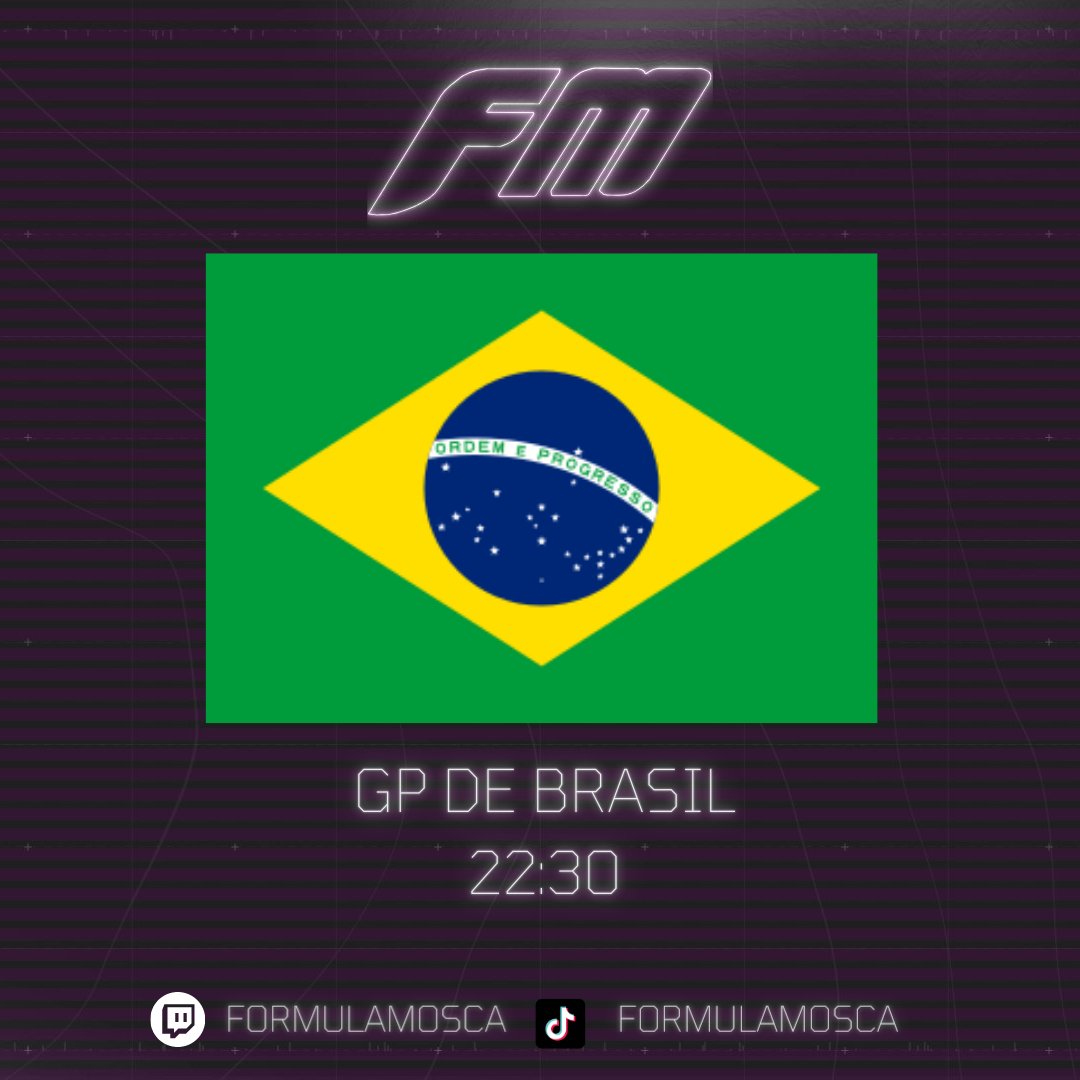 FormulaMosca's tweet photo. #FM I DIV 4 GRAN PREMIO BRASIL🇧🇷#10
🟣Esta noche a las 22:30 en el canal de Twitch tenemos la última carrera donde incluso 8⃣ pilotos tienen la posibilidad matemática de ascender a tercera división.
¡Todo en https://t.co/lsu4BaHtQo!
#FMT5 https://t.co/Hg9g8kOWVN
