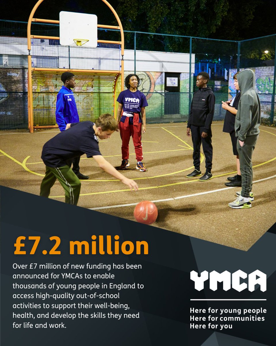 YMCAs awarded more than £7 million as part of the Youth Investment Fund. 

These announcements form part of the Government’s ‘National Youth Guarantee’, which will ensure every young person aged 11-18 in England has access to regular clubs and activities

youthinvestmentfund.org.uk/news-insights/…