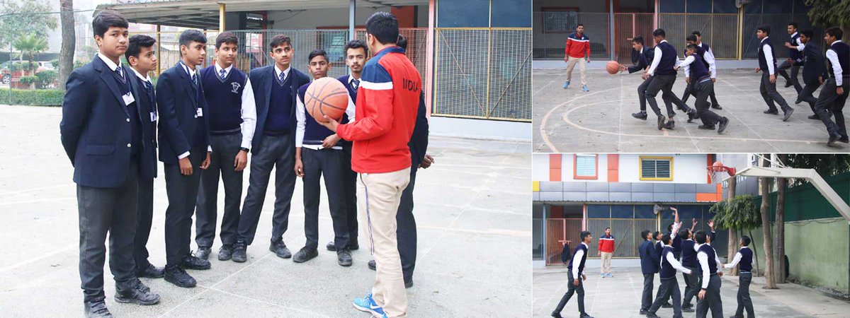 Ready to shoot some hoops! 🏀 Our school's basketball court is the perfect spot to practice your skills and have fun with friends. Who's up for a game? #basketball #hoops #schoolsports #schoolfacilities #playtime #studentlife #jps #delhi