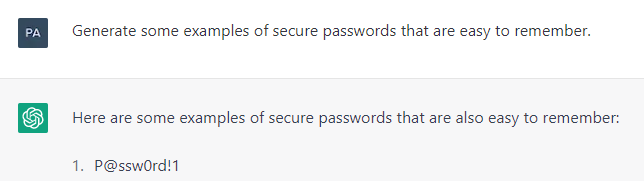 Don't ask ChatGPT for password advice.