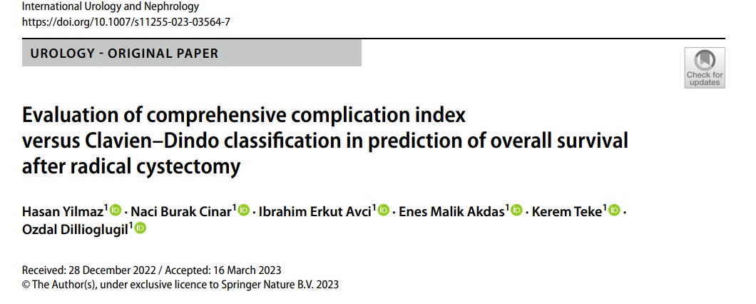 Radical Cystectomy Article 4/4💪 #ComplicationIndex versus #ClavienDindo #Cystectomy 
[Evaluation of comprehensive complicationindex versus ClavienDindo classifcation in prediction of overal survival after radical cystectomy] <a href="/SpringerNature/">Springer Nature</a> 

#urology #oncology #bladder #cancer