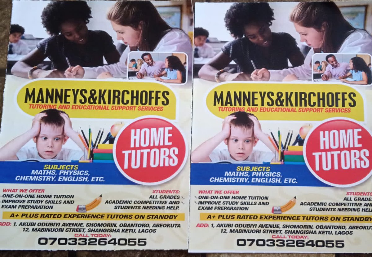 mkhtutors's tweet photo. I was wondering if would be interested in proven method of teaching will help your children to perform excellently well?

Well experienced and competent tutors on standbys. Dm us today @Bose_Fadayomi @RSegundada @ignitescience https://t.co/qeVHxfNzs9