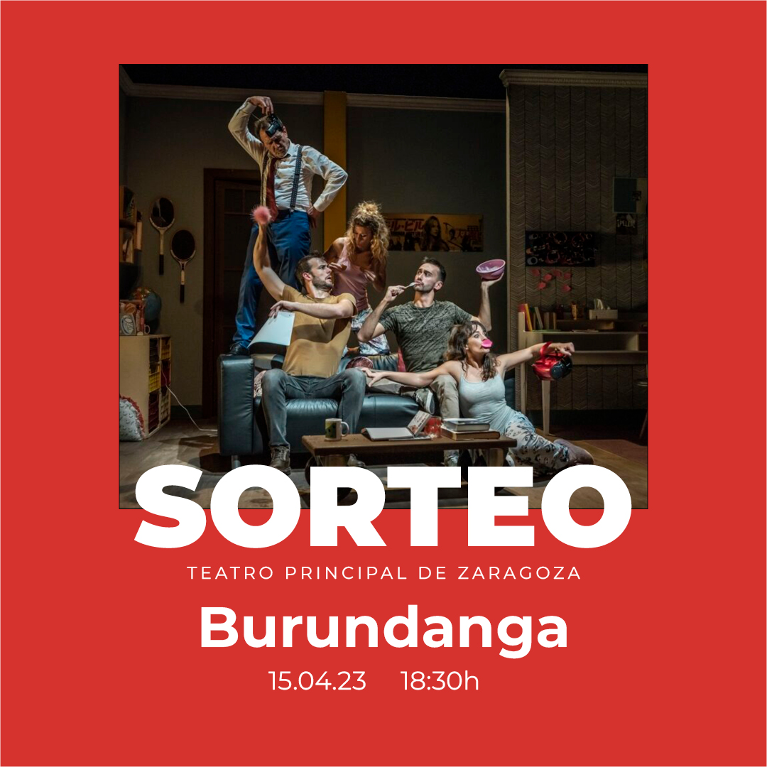 ¡SORTEO!
¿Te gustaría conseguir una entrada doble para ‘Burundanga’ el sábado 15 de abril a las 18:30h.? Muy fácil 😉
Participa en nuestros perfiles de Facebook e Instragram hasta el 11 de abril a las 12:00h.
¡Mucha suerte! 🍀

Bases Legales: bit.ly/BasesLegalesBu…
<a href="/zaragoza_es/">AyuntamientoZaragoza</a>