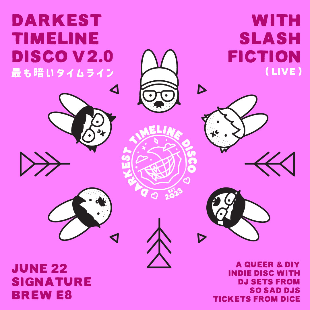 Darkest Timeline Disco (@darktimedisco) on Twitter photo NEW DARKEST TIMELINE DISCO KLAXON!
We can't wait to welcome <a href="/slash_fic/">Slash Fiction 🪧</a> down to <a href="/SignatureBrewE8/">Signature Brew Haggerston</a> on June 22 to bring the loud, sad noises. If we ask them nicely they might even style themselves based on their Miffy avatars...
Tickets: link.dice.fm/s07b3dae0f70 NEW DARKEST TIMELINE DISCO KLAXON!
We can't wait to welcome <a href="/slash_fic/">Slash Fiction 🪧</a> down to <a href="/SignatureBrewE8/">Signature Brew Haggerston</a> on June 22 to bring the loud, sad noises. If we ask them nicely they might even style themselves based on their Miffy avatars...
Tickets: link.dice.fm/s07b3dae0f70