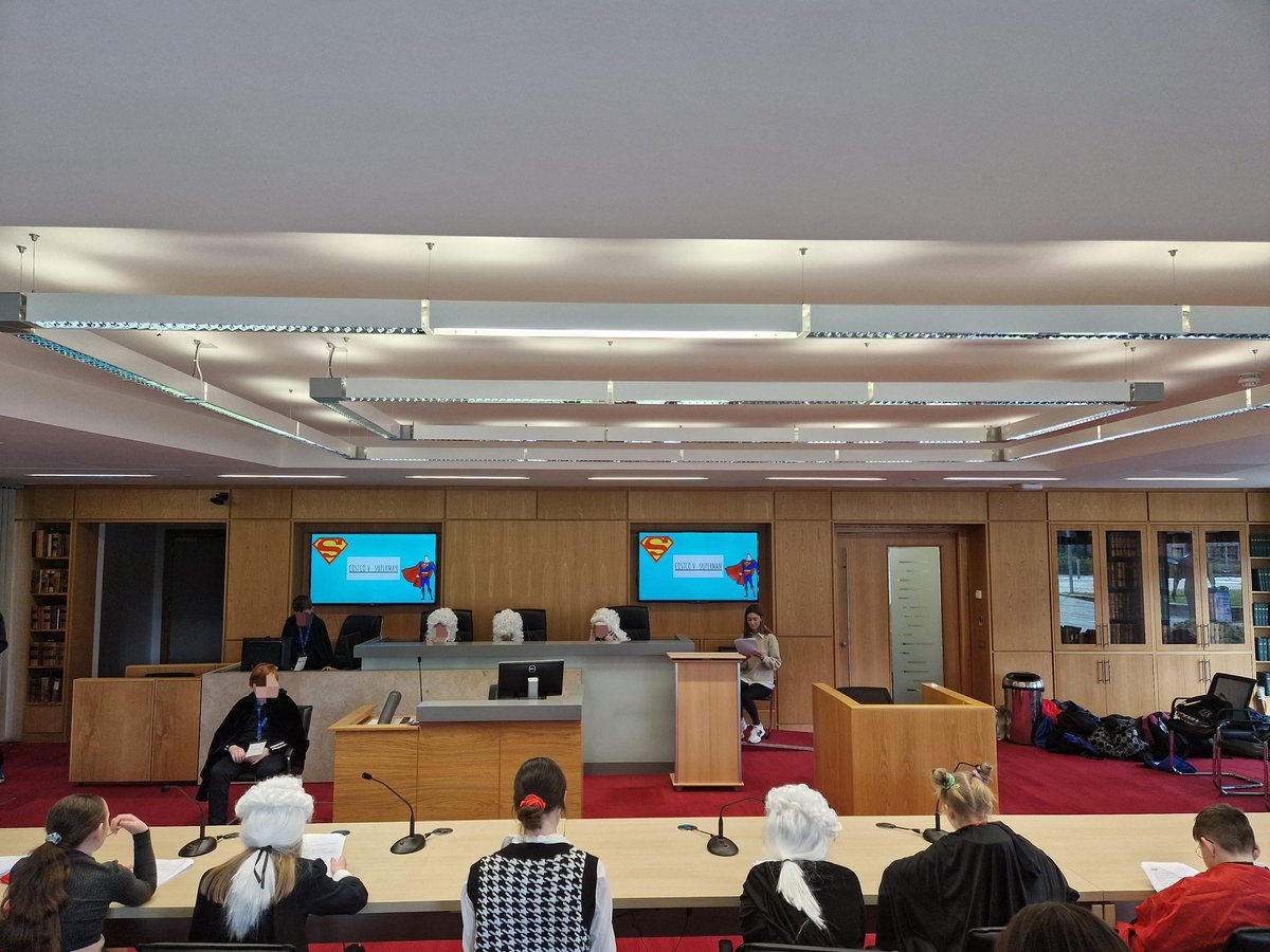 UCDforALL's tweet photo. The case of Costco V Superman is underway in the @UCDLawSchool Moot Court as primary school students from Good Shepard and Holy Spirit take part in the Mock Court Trial as part of the Law in the Classroom module.

#ucdforall #pathwaystoprofessions #ucdlaw #ucdmootcourt https://t.co/htsPz8mZWs